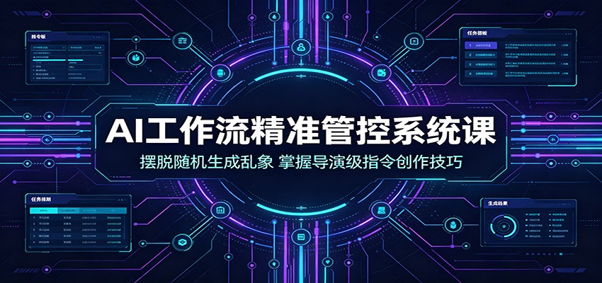 AI工作流精准管控系统课:摆脱随机生成乱象,掌握导演级指令创作技巧-知创网