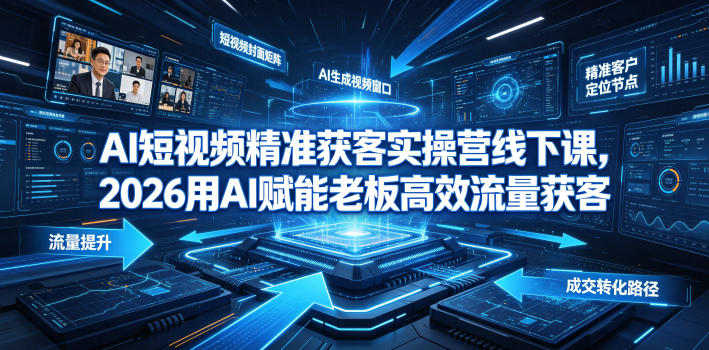 AI短视频精准获客实操营6月10-14号线下课，2026用AI赋能老板高效流量获客-知创网
