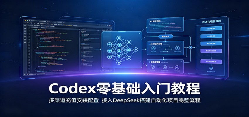 Codex零基础入门教程：多渠道充值安装配置，接入DeepSeek搭建自动化项目完整流程-知创网
