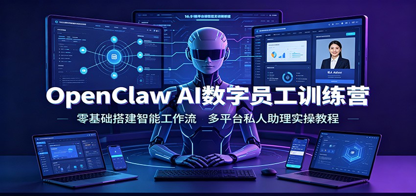 OpenClaw AI数字员工训练营:零基础搭建智能工作流,多平台私人助理实操教程-知创网