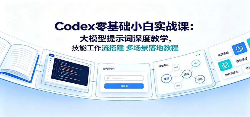 Codex零基础小白实战课:大模型提示词深度教学,技能工作流搭建多场景落地教程-知创网