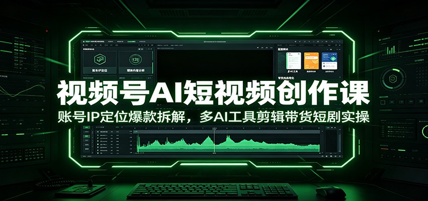 视频号AI短视频创作课:账号IP定位爆款拆解,多AI工具剪辑带货短剧实操-知创网
