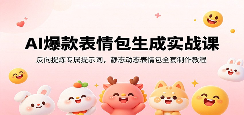AI爆款表情包生成实战课：反向提炼专属提示词，静态动态表情包全套制作教程-知创网