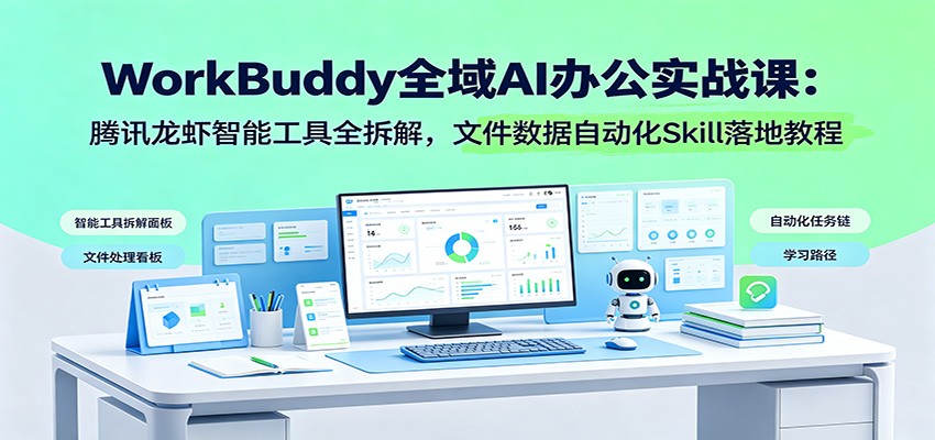WorkBuddy全域AI办公实战课:腾讯龙虾智能工具全拆解,文件数据自动化Skill落地教程-知创网