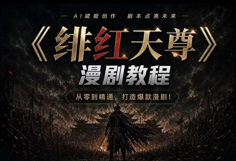 绯红天尊AI漫剧系统教程｜从零入门到精通，工具运用+剧本创作+爆款逻辑+提示词素材+镜头剪辑，全套爆款漫剧落地实战课-知创网