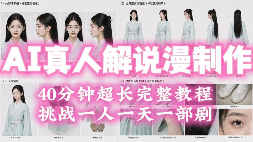 2026年AI真人解说漫剧自动批量化制作教程，40分钟超长完整，自动批量化制作，挑战一人一天一部剧！-知创网