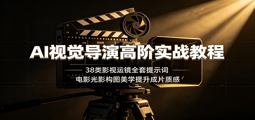 AI视觉导演高阶实战教程:38类影视运镜全套提示词,电影光影构图美学提升成片质感-知创网