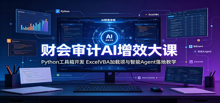 财会审计AI增效大课:Python工具箱开发,ExcelVBA加载项与智能Agent落地教学-知创网