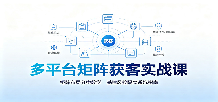 多平台矩阵获客实战课：矩阵布局分类教学，基建风控隔离避坑指南-知创网