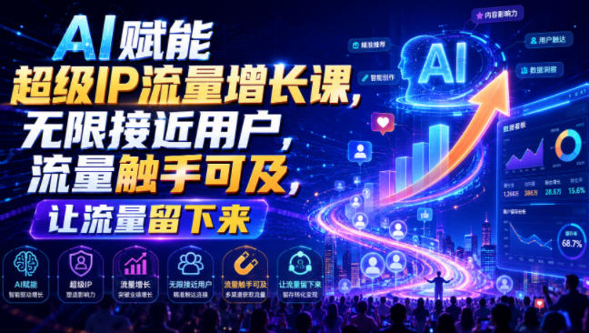 AI赋能超级IP流量增长课,无限接近用户,流量触手可及,让流量留下来-知创网