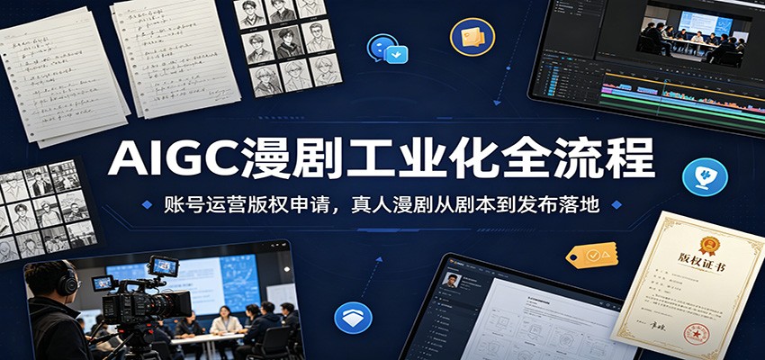 AIGC漫剧工业化全流程：账号运营版权申请，真人漫剧从剧本到发布落地-知创网