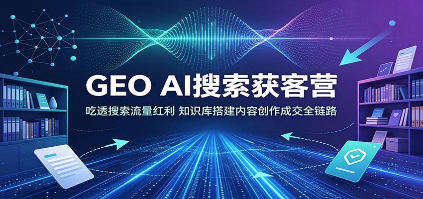 GEO AI搜索获客营：吃透搜索流量红利，知识库搭建内容创作成交全链路-知创网