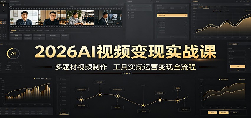 2026AI视频变现实战课:多题材视频制作,工具实操运营变现全流程-知创网