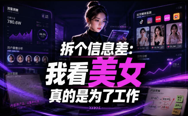 【理直气壮】我给看美女找了一个非常恰当的理由，信息差项目-知创网
