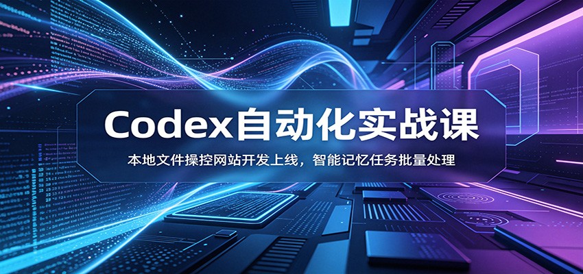 Codex自动化实战课：本地文件操控网站开发上线，智能记忆任务批量处理-知创网