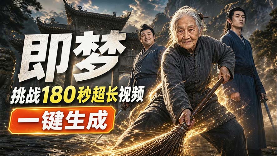(20112期)即梦挑战180秒超长视频!一键生成3分钟电影?完整制作流程详细分享!-知创网