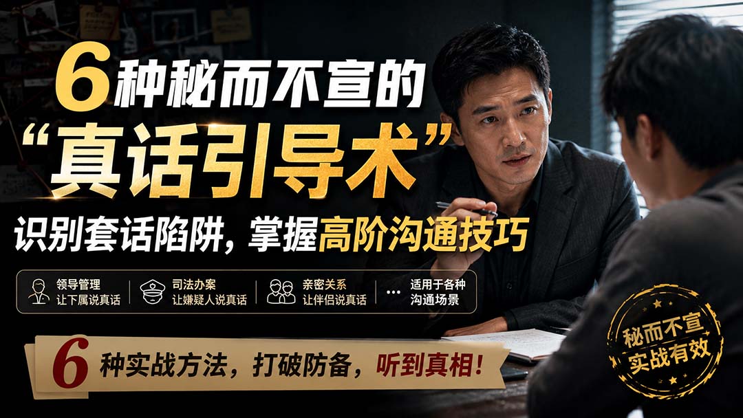 (20113期)付费文章:6种秘而不宣的“真话引导术”识别套话陷阱,掌握高阶沟通技巧-知创网