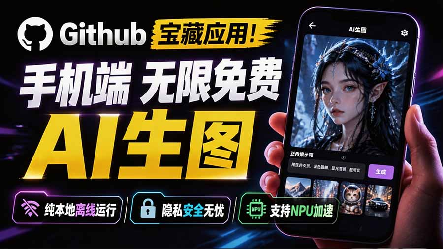 （19681期）Github宝藏应用！手机端无限免费AI 生图，纯本地离线运行，支持NPU加速 斩获3.1k stars，local-dream-知创网