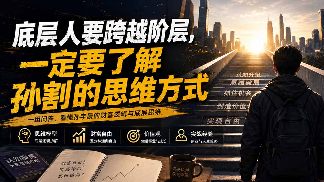 （20040期）付费文章：底层人要跨越阶层，一定要了解孙割的思维方式-知创网