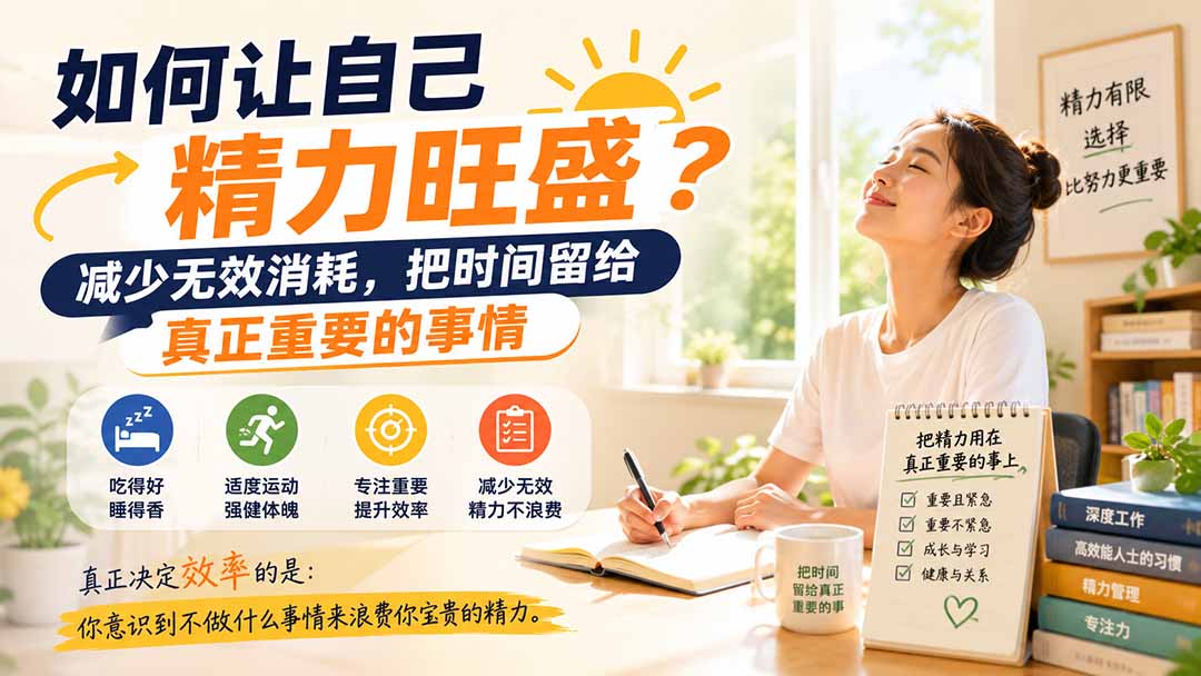 （20071期）付费文章：如何让自己精力旺盛？减少无效消耗，把时间留给真正重要的事情-知创网