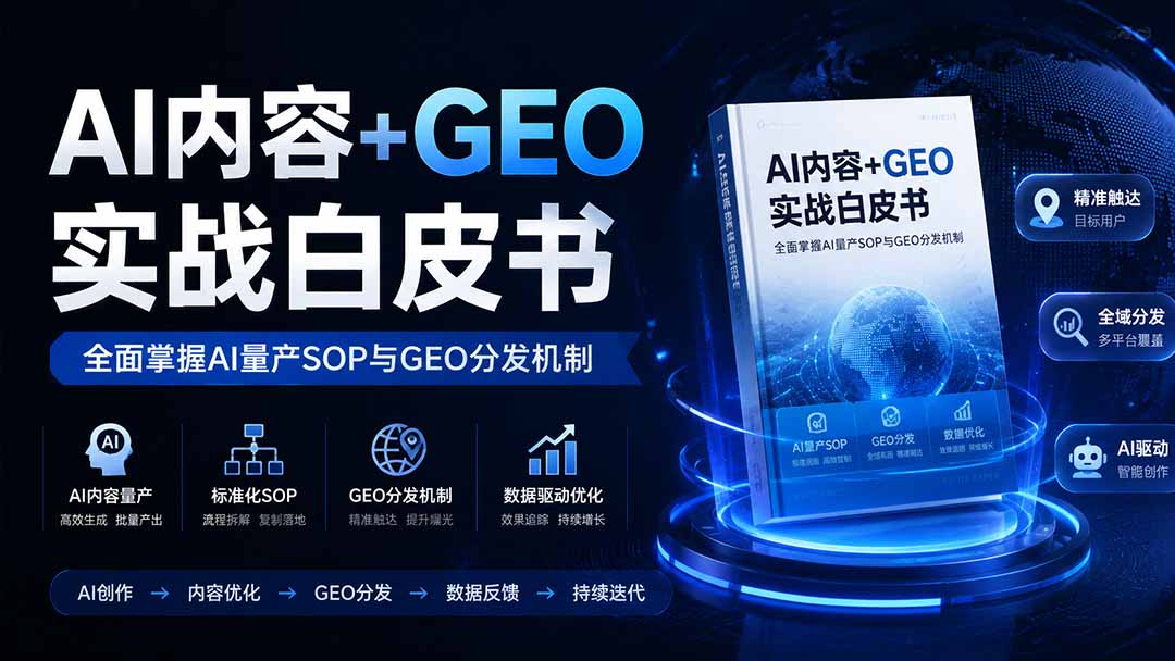（19729期）AI内容+GEO实战白皮书。全面掌握AI量产SOP与GEO分发机制-知创网