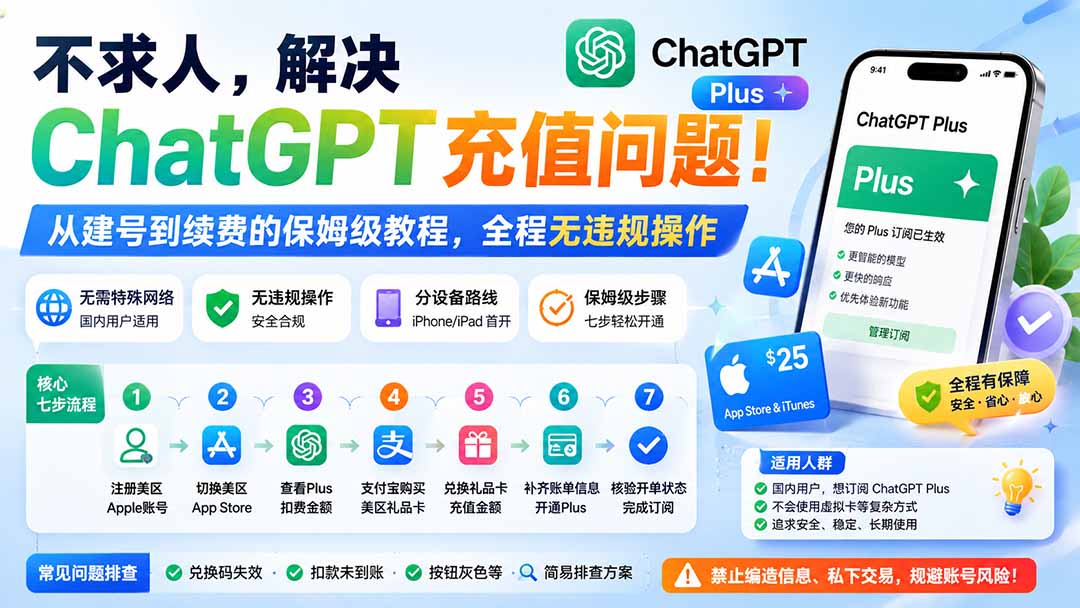 (19898期)不求人,解决ChatGPT充值问题!从建号到续费的保姆级教程,全程无违规操作-知创网