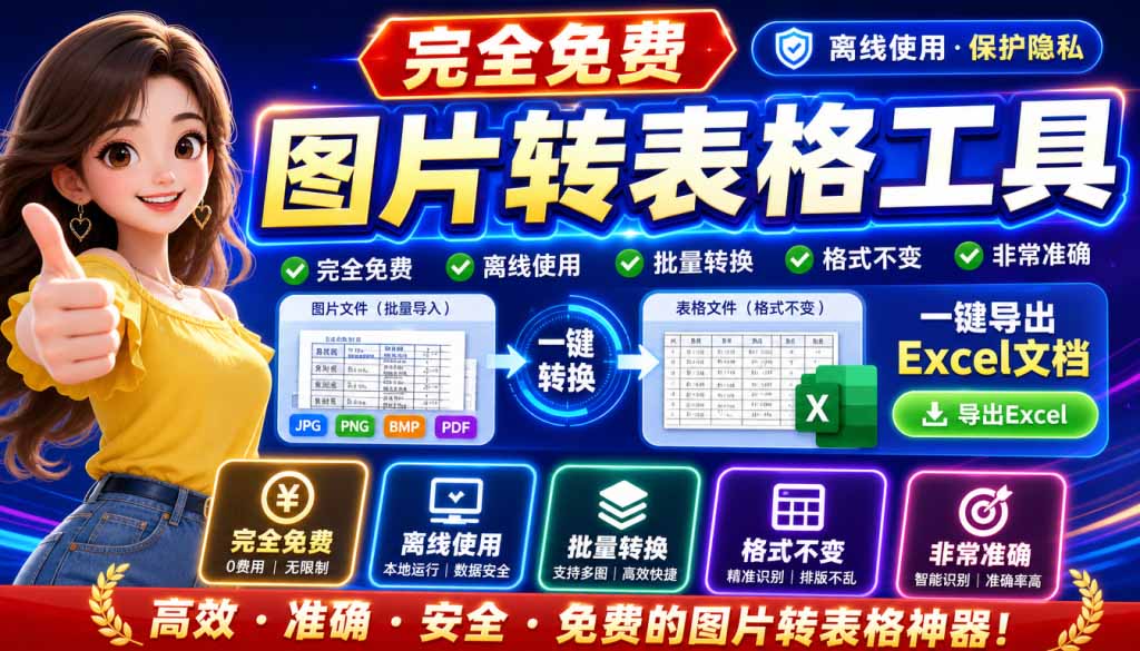 (19972期)图片表格识别提取工具,支持一键从图片中智能提取表格并导出Excel文件,可离线免网运行,FastTableOCR-知创网