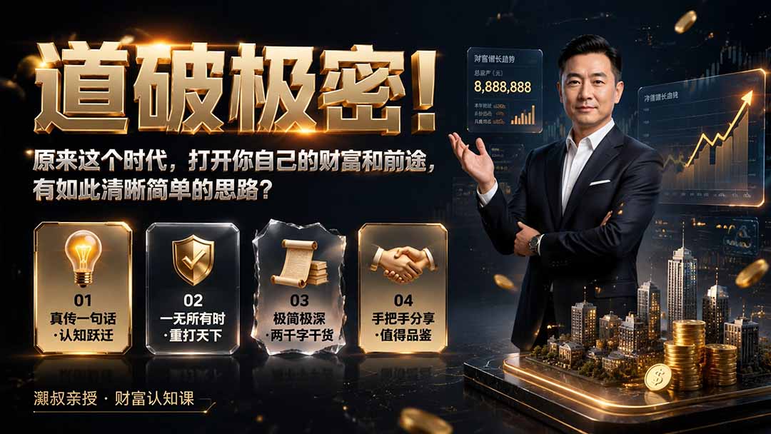 （19661期）付费文章：道破极密！原来这个时代，打开你自己的财富和前途，有如此清晰简单的思路？-知创网