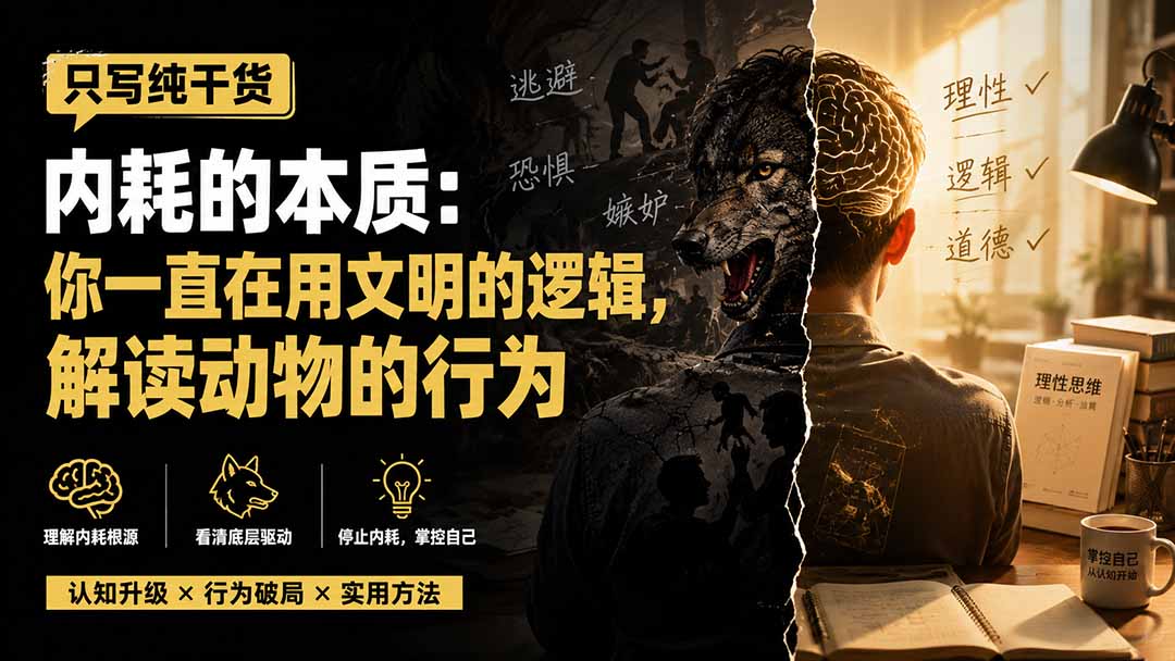 (19849期)付费文章:只写纯干货-内耗的本质:你一直在用文明的逻辑,解读动物的行为-知创网