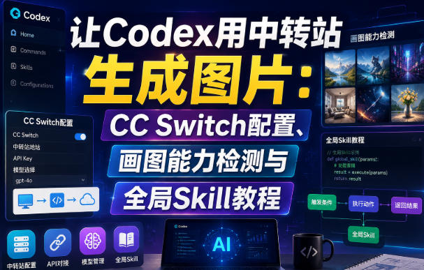 让Codex用中转站生成图片：CC Switch配置、画图能力检测与全局Skill教程-知创网