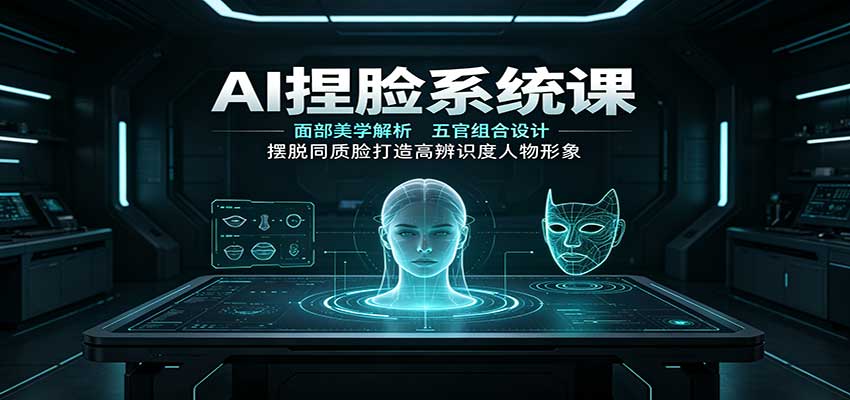 AI捏脸系统课：面部美学解析，五官组合设计，摆脱同质脸打造高辨识度人物形象-知创网