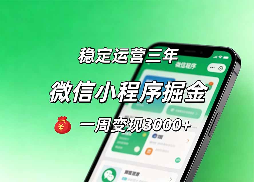 （20077期）月收益稳定1W+的微信小程序，前期积累客户，后期躺平养老，小白轻松上手-知创网