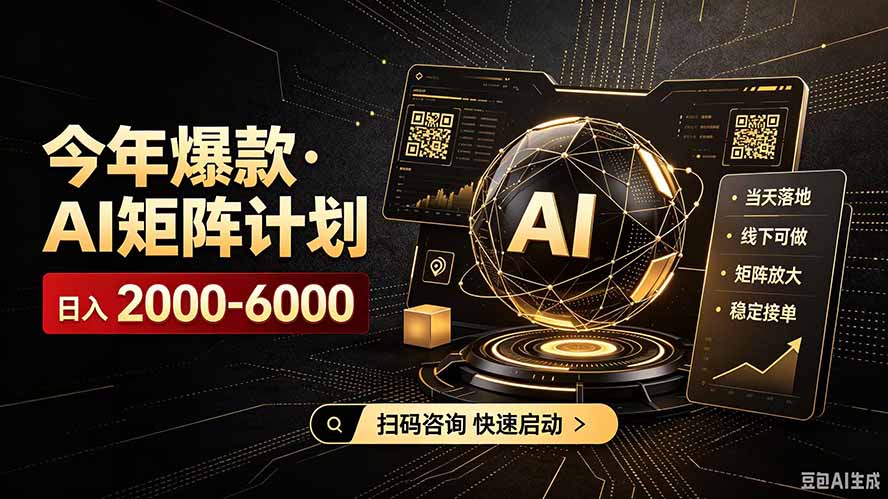 （19703期）AI矩阵计划！日收益3000-8000+，项目绿色长久，安全合规靠谱，可批量放大。扶持工作室和分公司-知创网