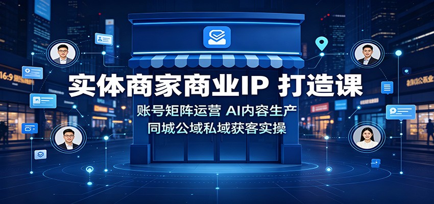 实体商家商业IP打造课:账号矩阵运营,AI内容生产,同城公域私域获客实操-知创网