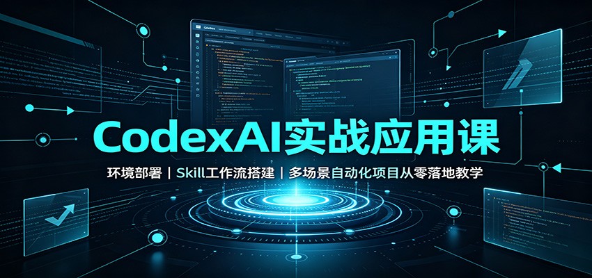 CodexAI实战应用课：环境部署Skill工作流搭建，多场景自动化项目从零落地教学-知创网
