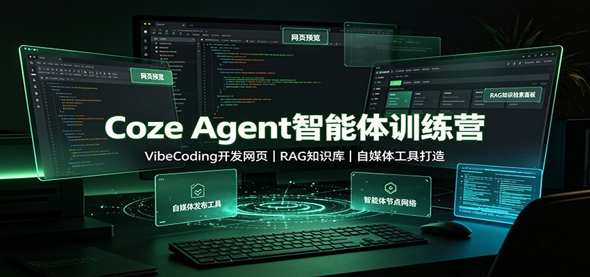 Coze Agent智能体训练营：VibeCoding开发网页，RAG知识库，自媒体工具打造-知创网