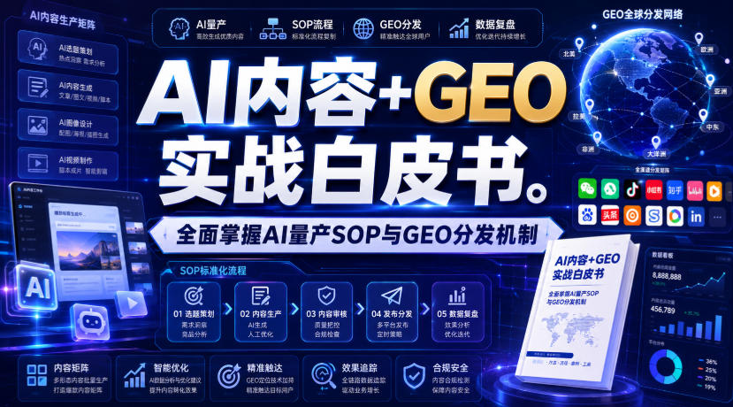 AI内容+GEO实战白皮书，全面掌握AI量产SOP与GEO分发机制【文档】-知创网