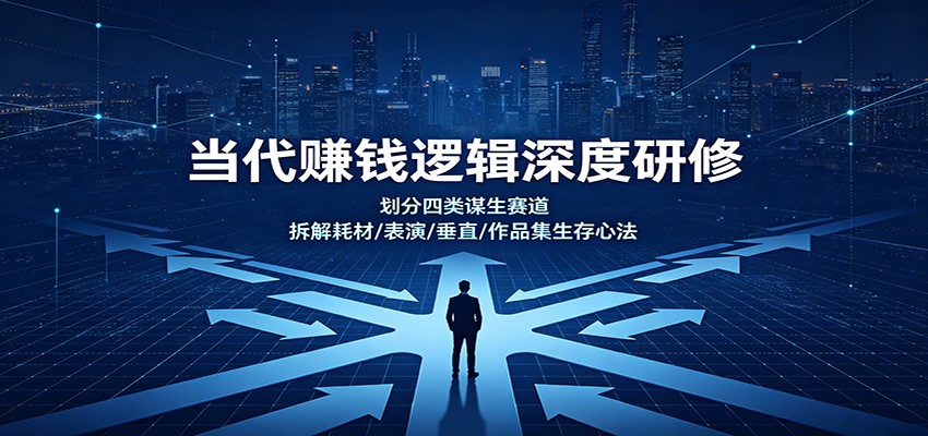 当代赚钱逻辑深度研修：划分四类谋生赛道，拆解耗材/表演/垂直/作品集生存心法-知创网