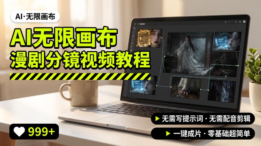AI无限画布制作爆款漫剧分镜视频搭建教程，无需写脚本，无需制作音频，一键制作超简单-知创网