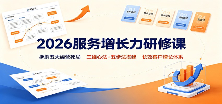 2026服务增长力研修课:拆解五大经营死局,三维心法+五步法搭建长效客户增长体系-知创网