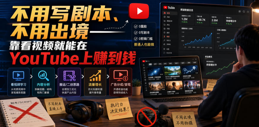 不用写剧本、不用出境——靠看视频就能在YouTube上賺到钱【原创双语字幕】-知创网