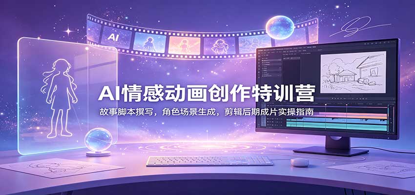 AI情感动画创作特训营：故事脚本撰写，角色场景生成，剪辑后期成片实操指南-知创网