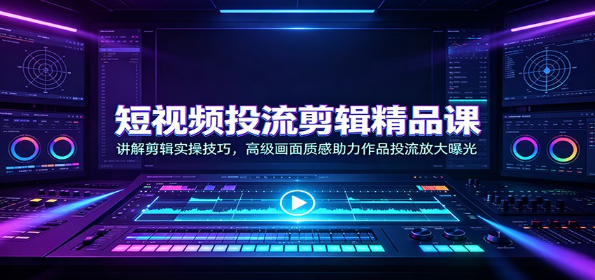 短视频投流剪辑精品课：讲解剪辑实操技巧，高级画面质感助力作品投流放大曝光-知创网
