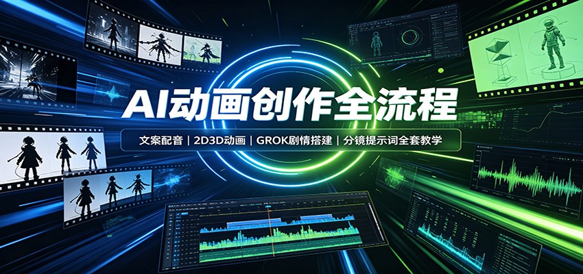 AI动画创作全流程：文案配音，2D3D动画，GROK剧情搭建，分镜提示词全套教学-知创网