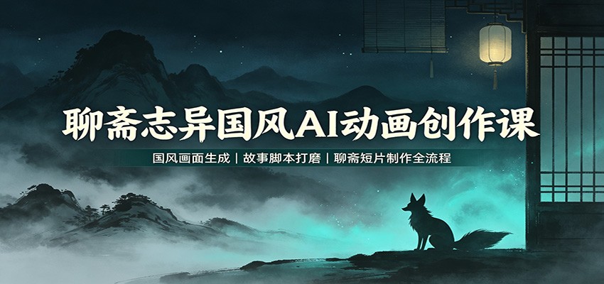 聊斋志异国风AI动画创作课：国风画面生成，故事脚本打磨，聊斋短片制作全流程-知创网