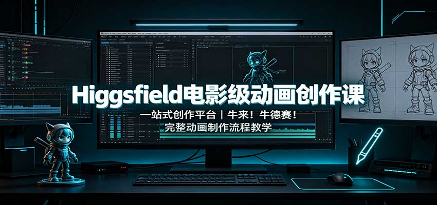 Higgsfield电影级动画创作课：一站式创作平台，牛来！牛德赛！完整动画制作流程教学-知创网