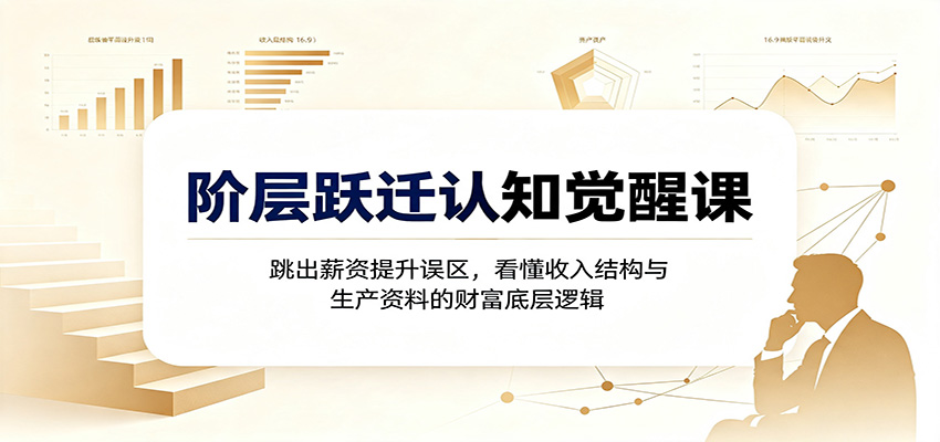 阶层跃迁认知觉醒课：跳出薪资提升误区，看懂收入结构与生产资料的财富底层逻辑-知创网