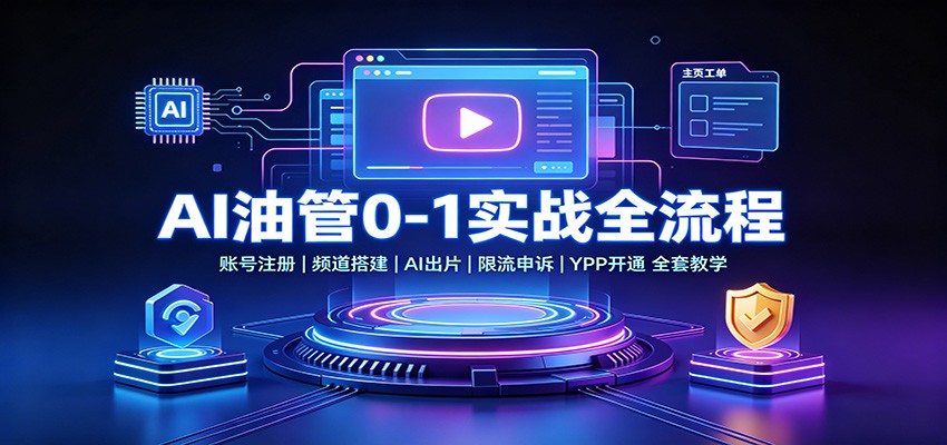 AI油管0-1实战：账号注册频道搭建，AI出片，限流申诉，YPP开通全套教学-知创网