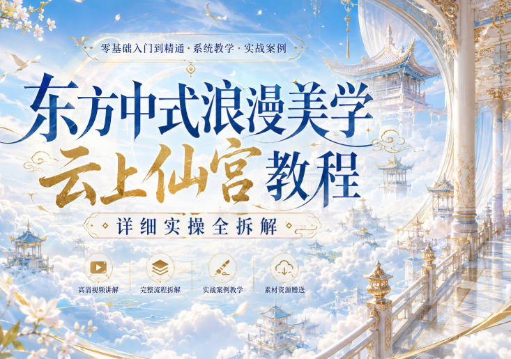 东方中式浪漫美学云上仙宫教程,详细实操全拆解-知创网
