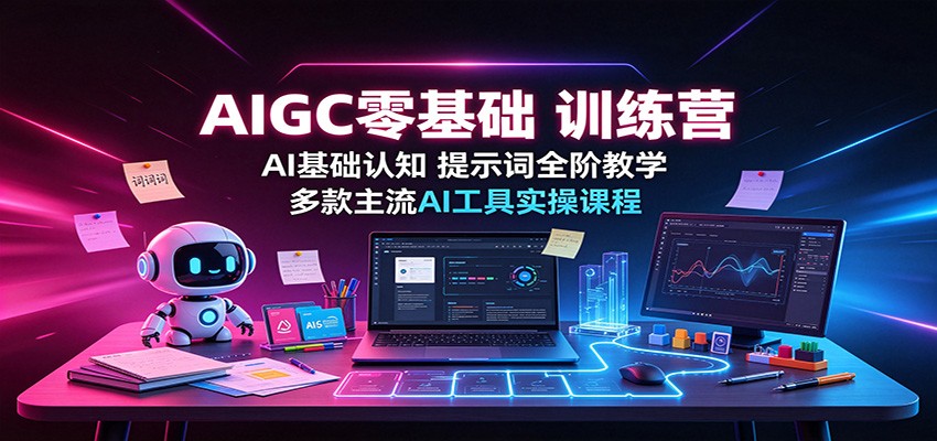 AIGC零基础训练营：AI基础认知，提示词全阶教学，多款主流AI工具实操课程-知创网